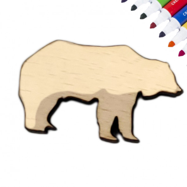 Dřevěný medvěd k vymalování